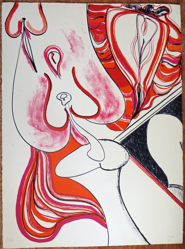 Felix Ruvolo Abstract Lithograph -Samson and Delila fr 10 West Coast Artists S/N