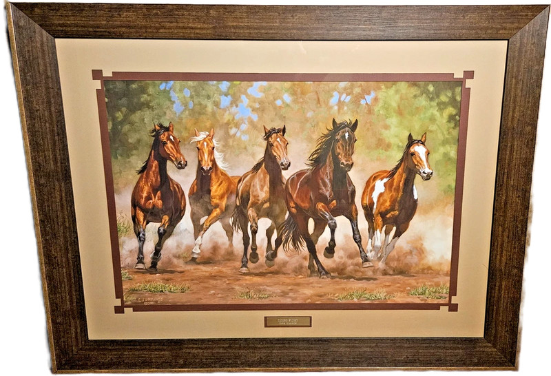 Horse Print , Taking Flight by Chris Cummings Framed and matted 32 x 26 Print