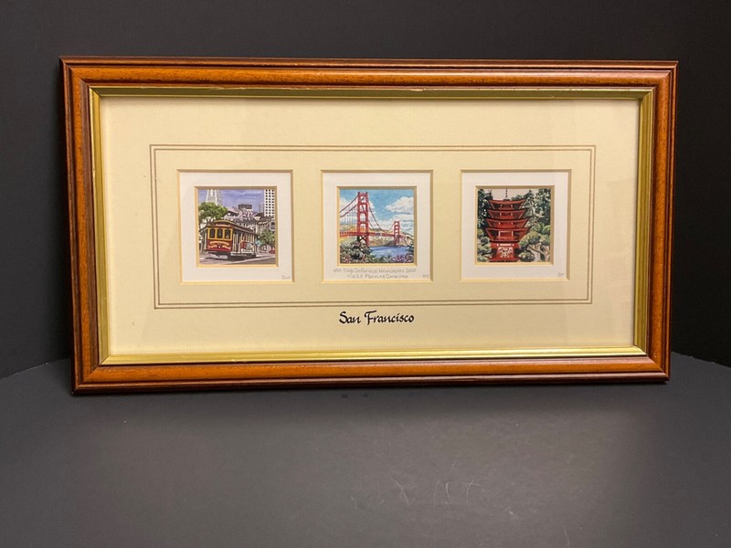 San Francisco Artwork by Global Miniatures Reproductions LTD Watercolors Framed