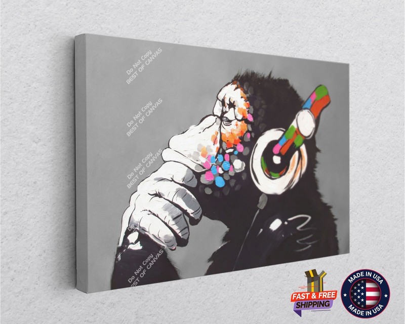 Monkey Graffiti Canvas Best Of Canvas Street Art Banksy Style Wall Decor