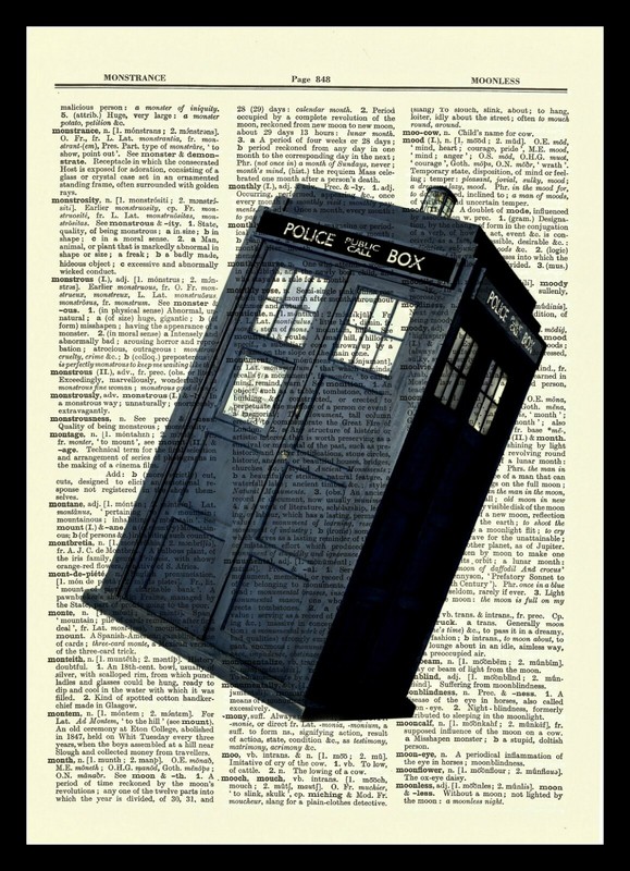 Tardis Phone Booth Dr. Who Dictionary Art Print Book Page Gift gallery