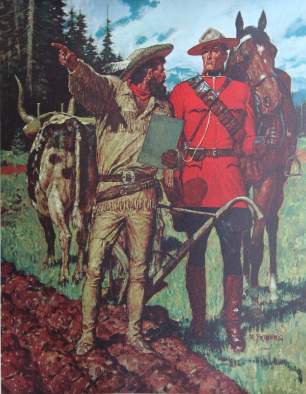 Vintage Canadian Mountie RCMP Horse Directions from Farmer Settler