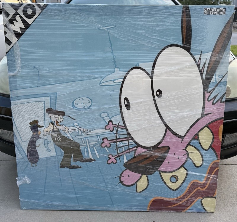 Courage The Cowardly Dog Cartoon Network Canvas Art Turner Office 44×44” RARE