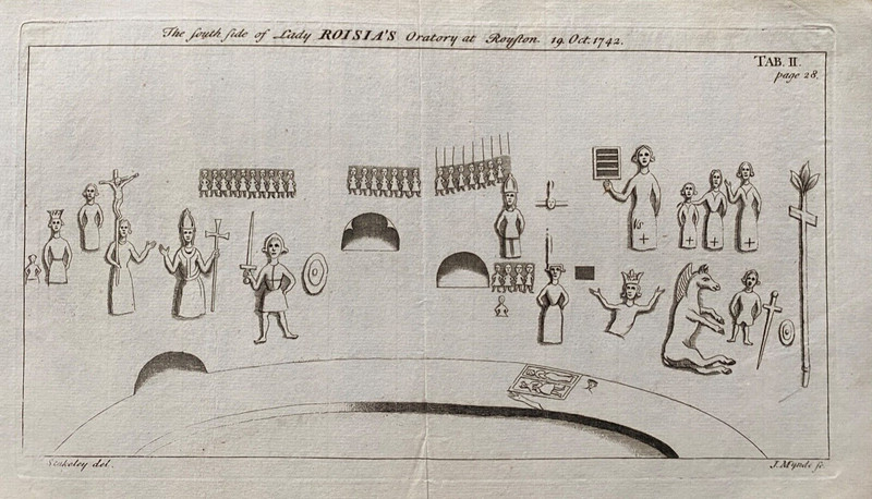 1742 Antique Print; Lady Roisia’s Chapel Royston, Hertfordshire after Stukeley