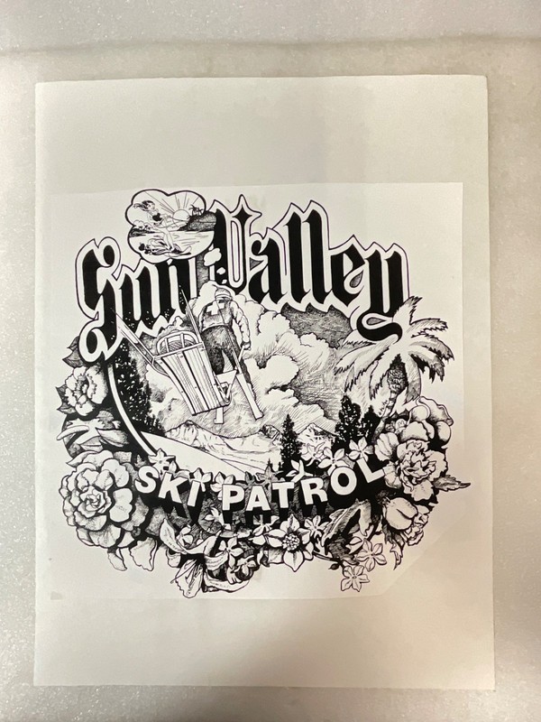 Sun Valley Ski Patrol Paper Art Print T Teige Black White 16x12in