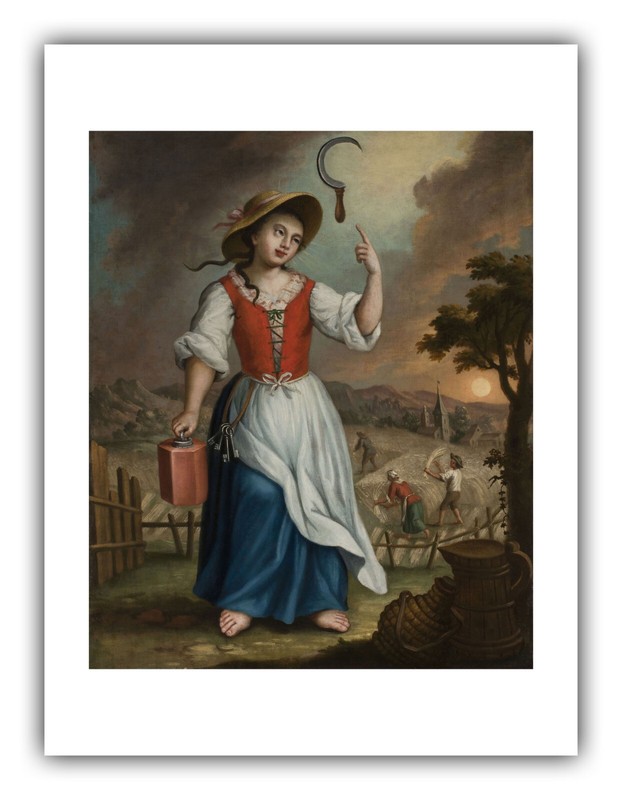 Folk Art : «Saint Notburg – Miracle with a Sickle» – Giclee Fine Art Print