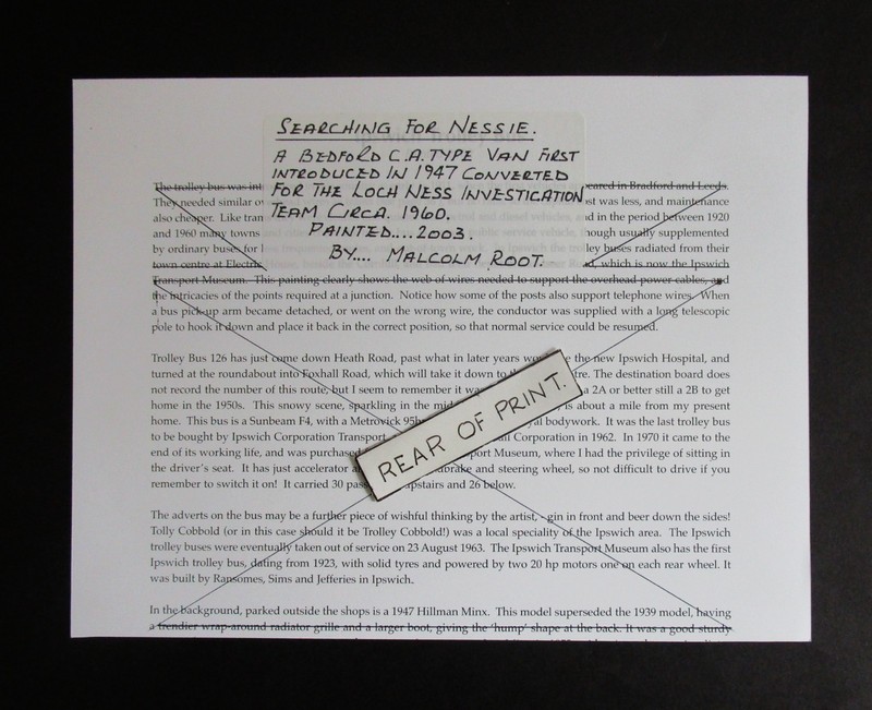 9.10" x 6.90" MALCOLM ROOT PRINT " SEARCHING FOR NESSIE " READY TO FRAME gallery