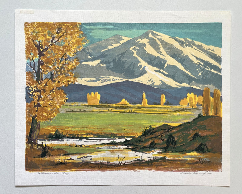 Vintage Signed Louie Ewing ‘Cottonwood’ Serigraph LE 72/120