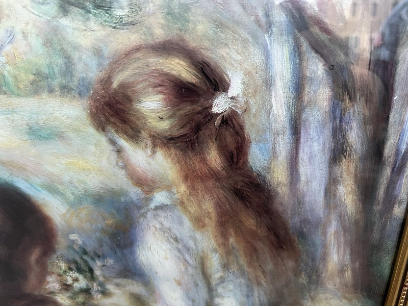 Vintage Pierre-Auguste Renoir "Two Girls in a Meadow" Large Framed Print 19”x23” gallery