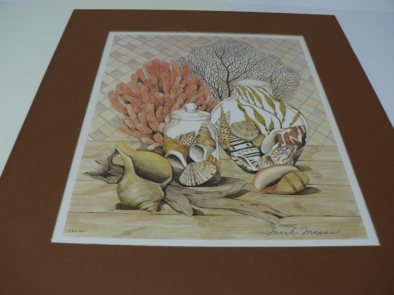 Nautical Beach Still Life Vintage 1978 Signed Lithograph by Artist Frank Massa gallery