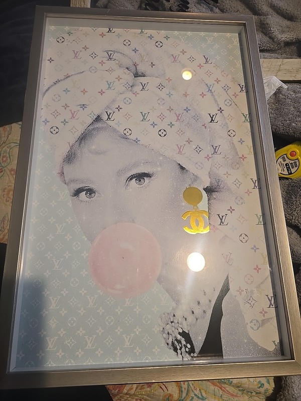 LV Art print “Glam Spa Star”Audrey Hepburn 16x24 Framed Oliver Gal Wall Hanging