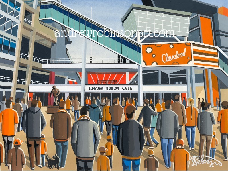 Cleveland, Quality Framed American Football Stadium Art Print. 14" x 11" Frame gallery
