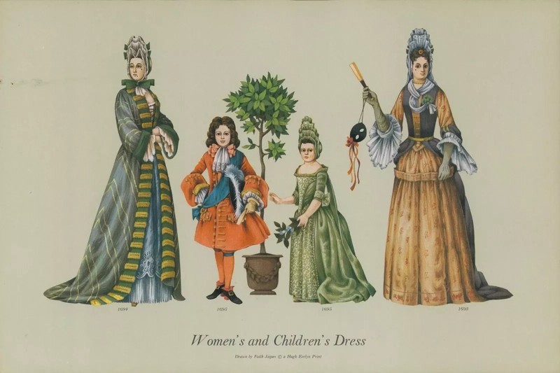 3 x English CIVIL WAR 1665 - 1693 FASHION Prints Vintage 37cm x 24cm gallery