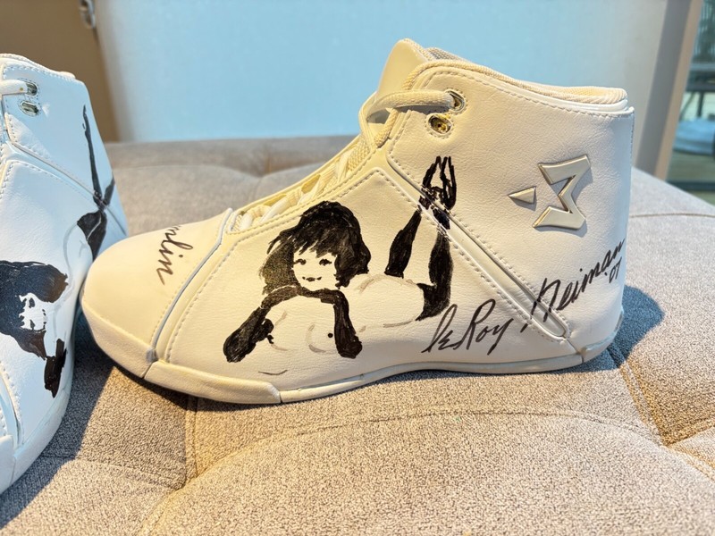 ONE-OF-A-KIND Leroy Neiman hand painted & signed sneakers gallery