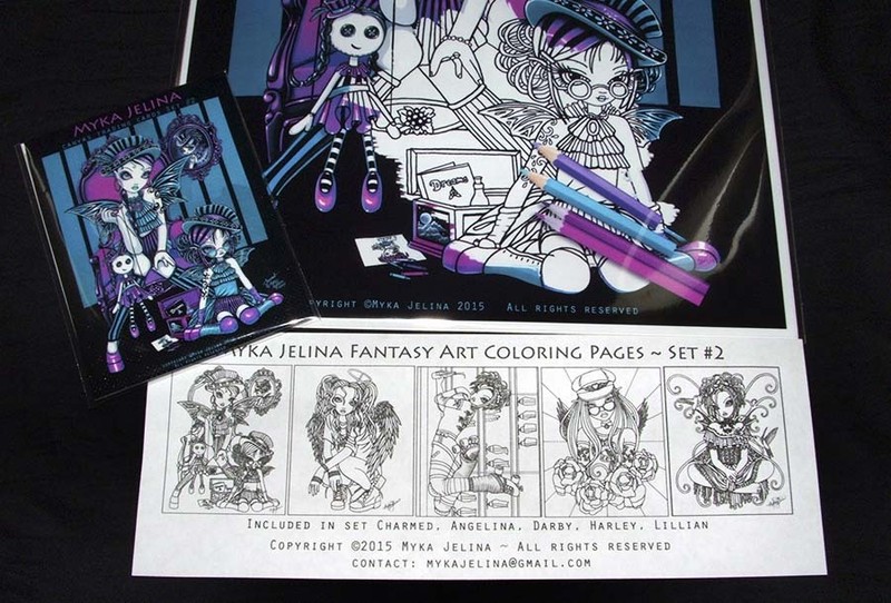 Fairy Art Adult Coloring Fantasy Angel Roller Derby Myka Art Trading Card Set 2 gallery