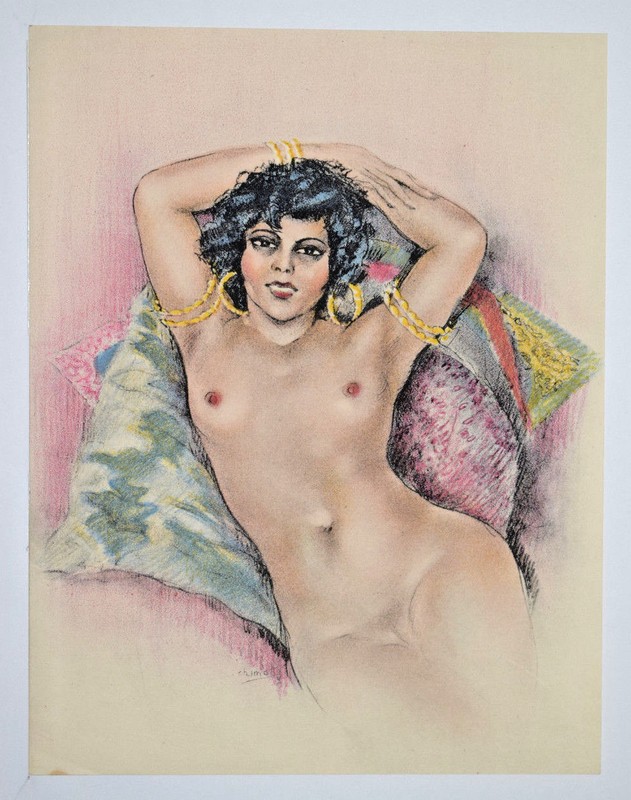 Erotica Curiosa Woman Nude Edouard Chimot Engraving Original Lithograph 1950