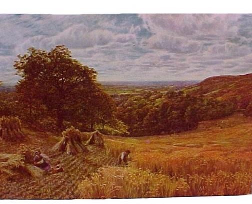 Art Print Lithograph Sheaves of Wheat Vintage 1940s Calendar Picture Litho