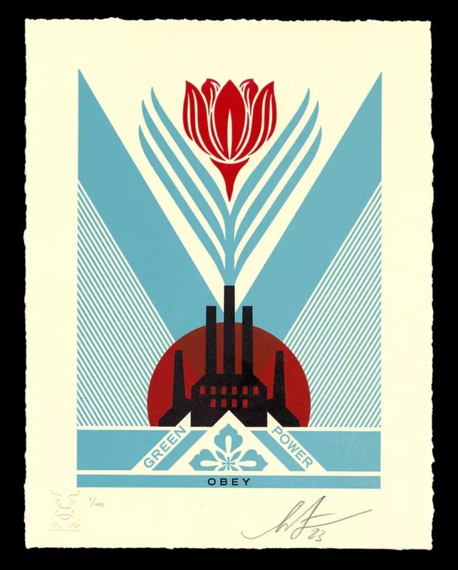 OBEY "GREEN POWER FACTORY" LETTERPRESS #128 of #450 ****IN STOCK-SHIPS TODAY****