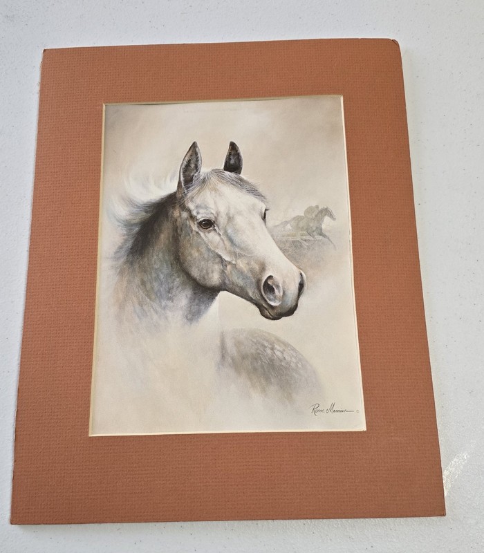 Ruane Manning Vintage Horse Portrait Matted Print NOS Horses