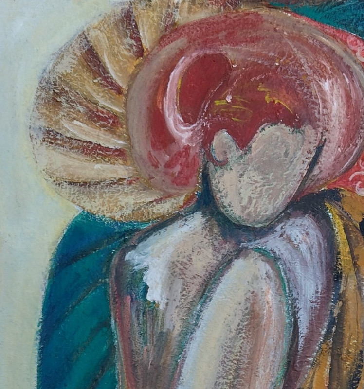 Original Acrylic Painting on Canvas Board Birth Venus 35x26.5cm Small Unframed gallery