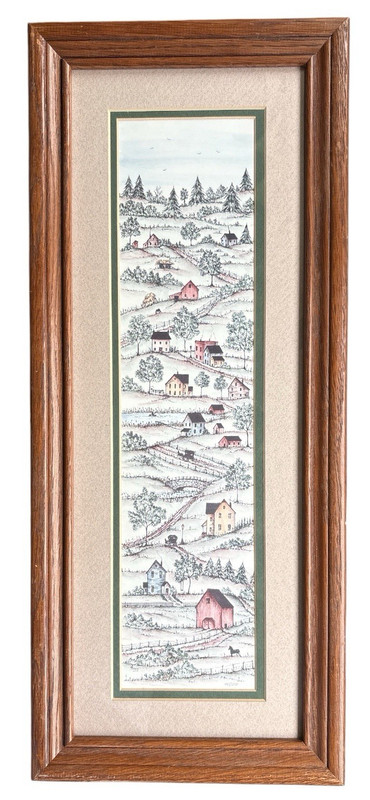 Vtg MB Frey Rural Country Living Amish Horse & Buggy Framed Litho LE 947/2500