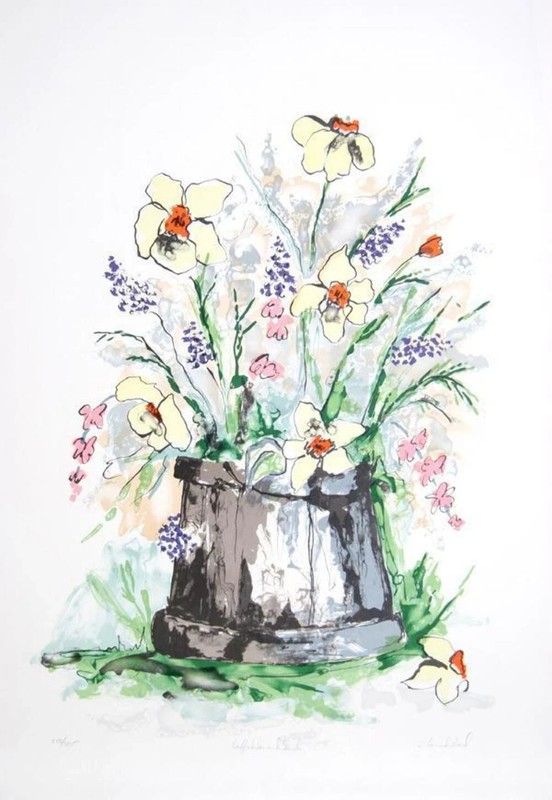 T. Conrad Wood, "Daffodils and Such", Lithograph, signed and numbered "96/325"