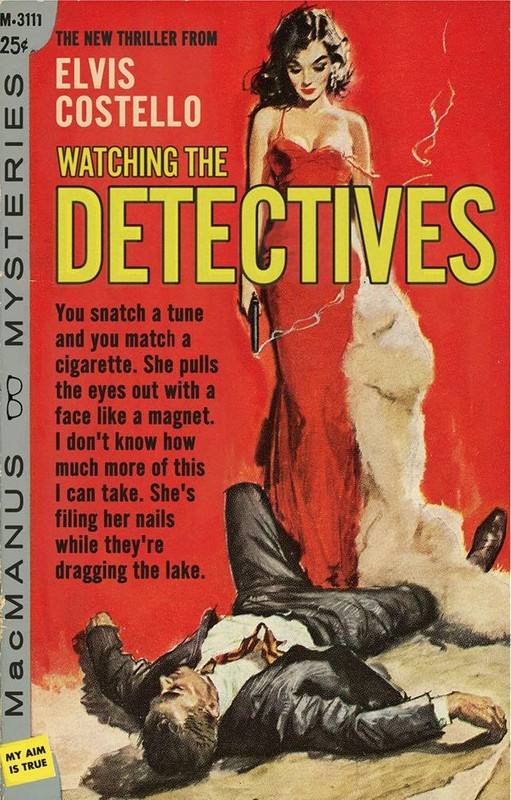 ELVIS COSTELLO WATCHING DETECTIVES limited edition print TODD ALCOTT Book Mashup