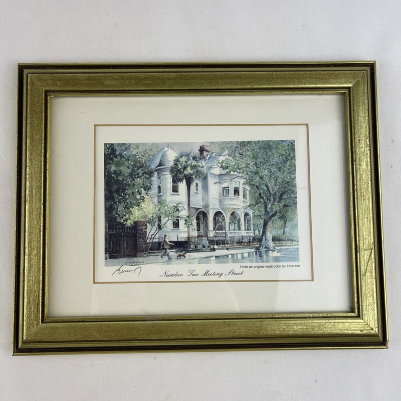 Signed Emerson Framed PRINT "Number Two Meeting Street" From Original Watercolor