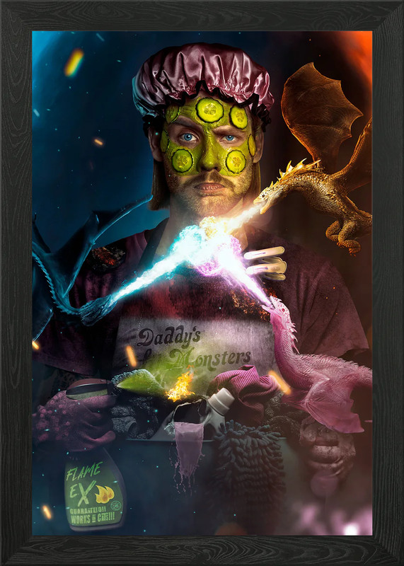 Father of Dragons Framed Wall Art Poster Canvas Print Picture