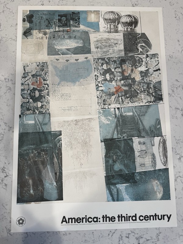 Vtg Robert Rauschenberg lithograph Print Deposit America: The Third Century BH