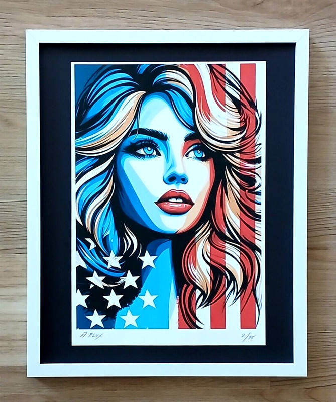 AIDAN FLUX | Hand Signed Authentic Print Framed with COA American Woman