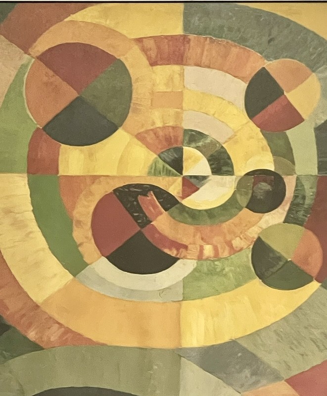 DELAUNEY Abstract Geometric Fine Art Exhibition Print 16” x 30” Framed 1990s Era