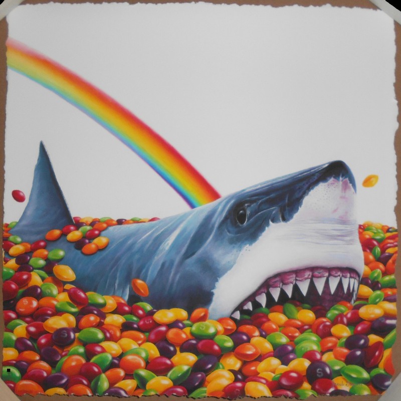 Jacub Gagnon Taste The Rainbow Giclee Print Signed Limited /50 Shark Candy Jacob