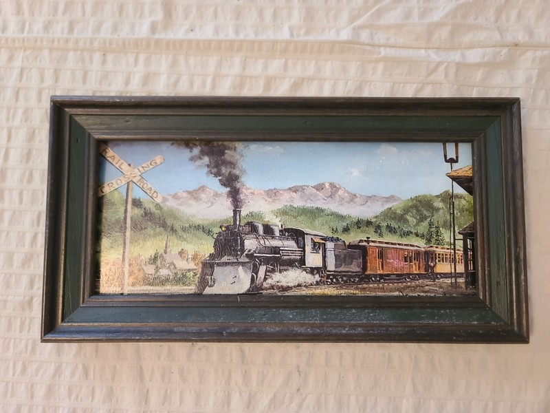 Vintage 60s Drummond Train Lithograph Print 16×8.5 – Train Railroad Decor