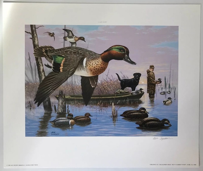 Bob Sopchick “A Late Start” Signed Print 1991 Green-Winged Teal Ducks Unlimited
