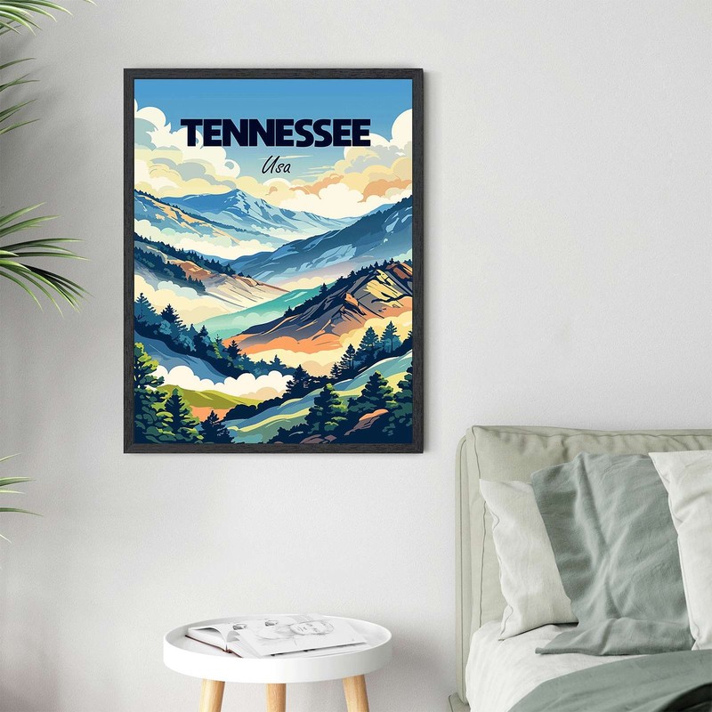Tennessee Mountains Landscape Framed Canvas Print Scenic Wall Art gallery