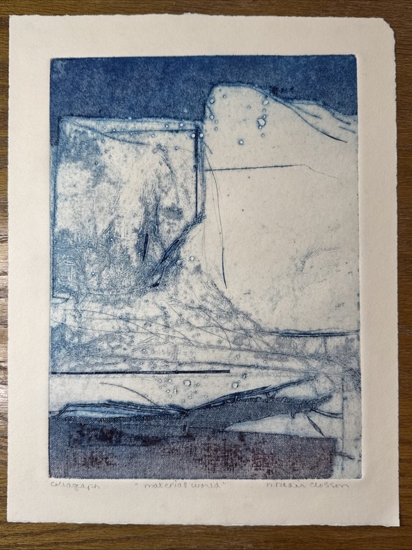 Nanci Blair Closson “Material World” Abstract Collagraph Signed One Of A Kind gallery