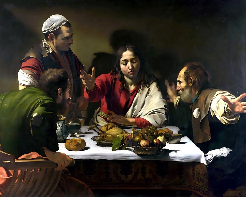 Supper at Emmaus Painting by Caravaggio Bible Art Print – Jesus 8-1/2×11