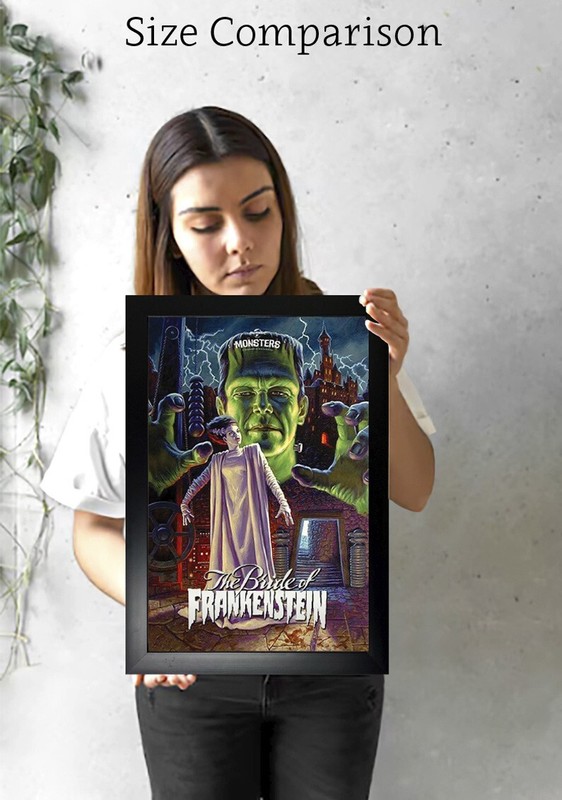 Monster Couple Old Movie Poster Bride of Frankenstein Art Print Original Reprint gallery
