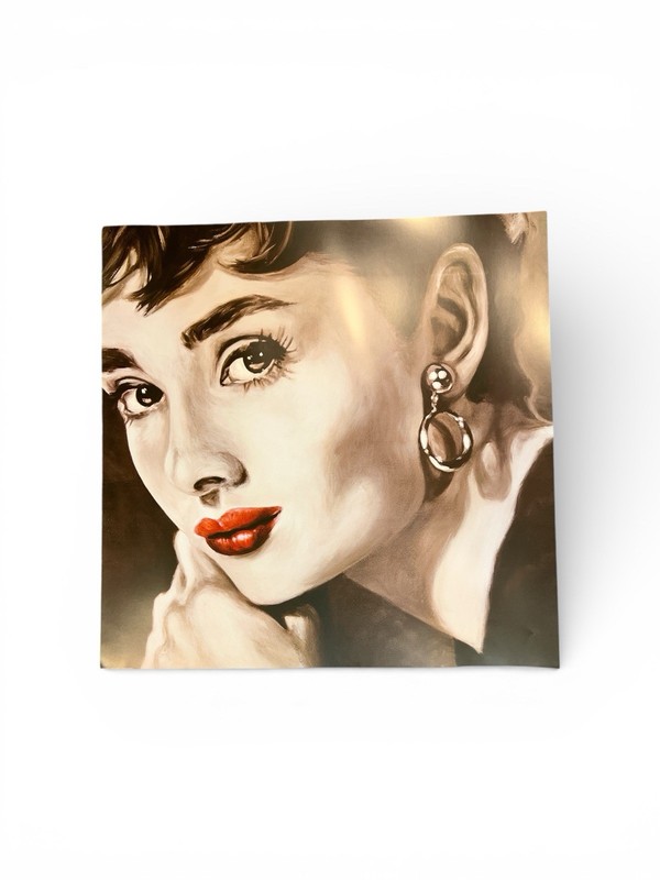 Beautiful Brunette Audrey Hepburn, Elegance, Art Frank Ritter 27 1/2 X 27 1/2“ gallery