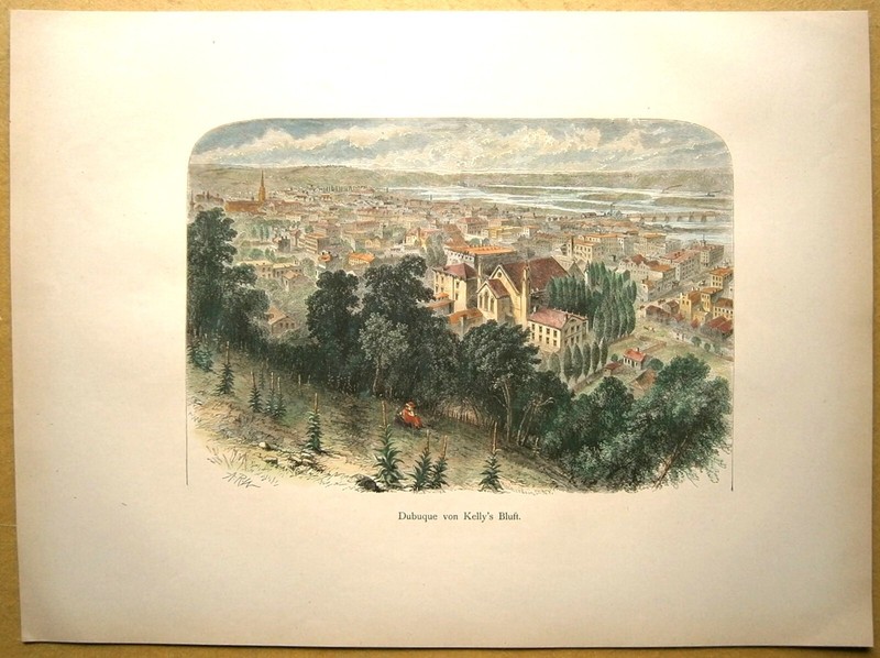 1884 print DUBUQUE, FROM KELLY'S BLUFF, IOWA, #46