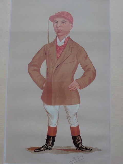 Framed ANTIQUE VANITY FAIR SPY PRINT Tom Loates Jockey Horse Racing 1890 gallery