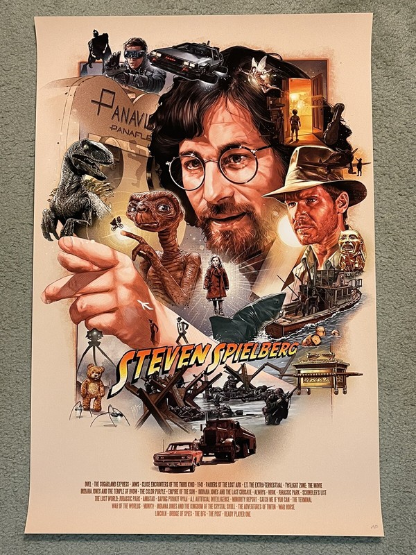 Steven Spielberg Jaws Indiana Jones ET Hook Duel Print Poster Mondo Ruiz Burgos