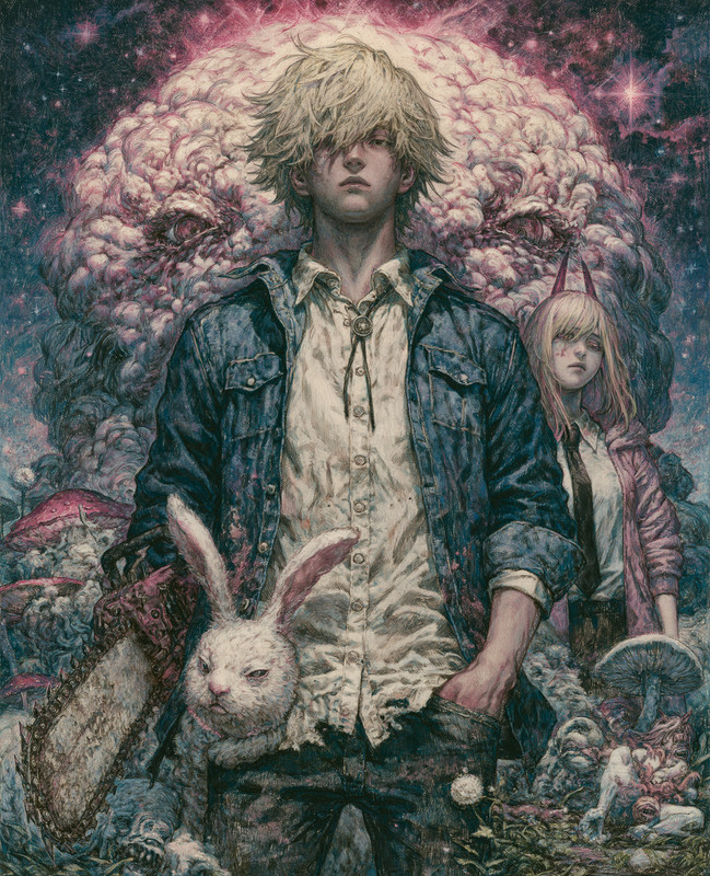 8×10 Blond Young Man Among White Rabbits Art Print – 841252634