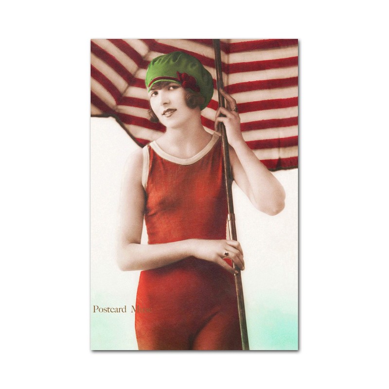 Bathing Beauty Vintage Art Deco Image 4×6 Paper Print