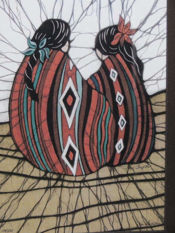 Signed Limited Edition Native American Women Triple Batik Prints KAE TAYLOR gallery