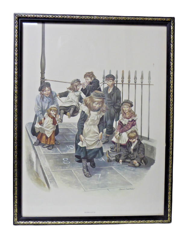 Ronald Embleton Print Hopscotch Children Vintage Frame 12.75″ x 16.75″