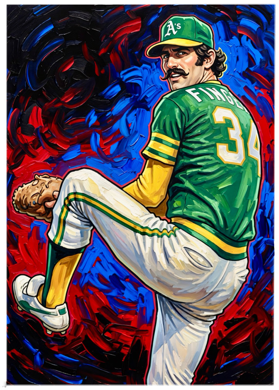ROLLIE FINGERS * Oakland Athletics * BASEBALL * Illustrated Art Card * ATC ACEO