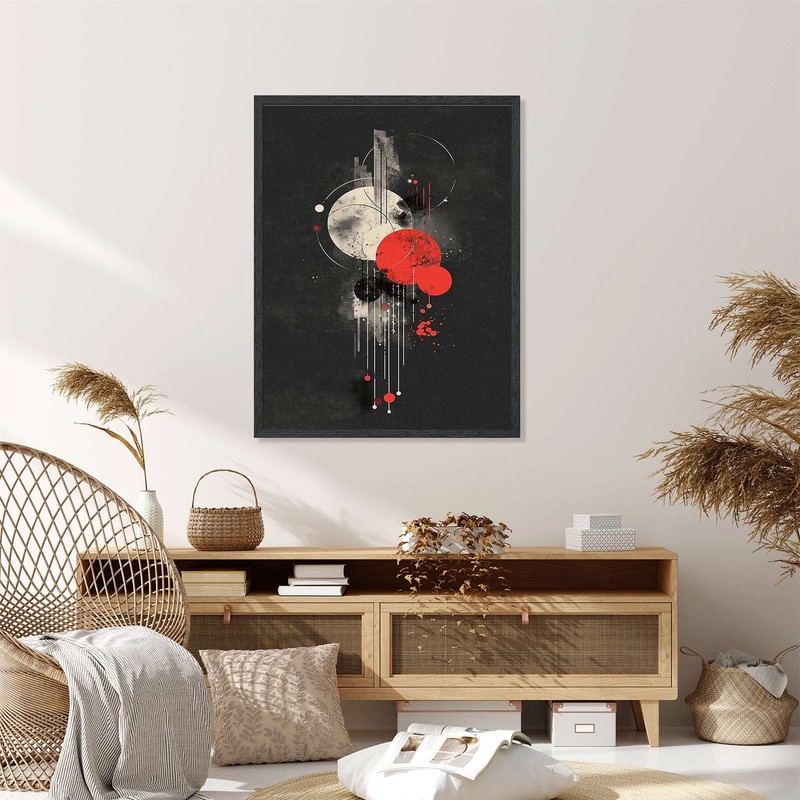 Geometric Abstract Red and Black Wall Art Canvas Oil Paintings Reproduction gallery