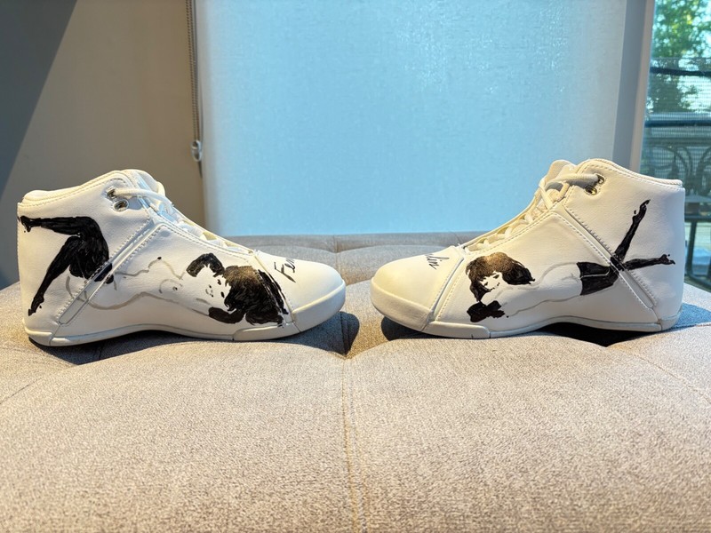 ONE-OF-A-KIND Leroy Neiman hand painted & signed sneakers